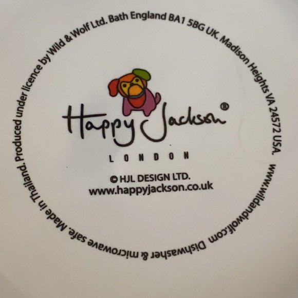 “Happy Days” Mug White& Black Stripes with Yellow & Blue “ Yeah!” At Bottom - Picture 2 of 4